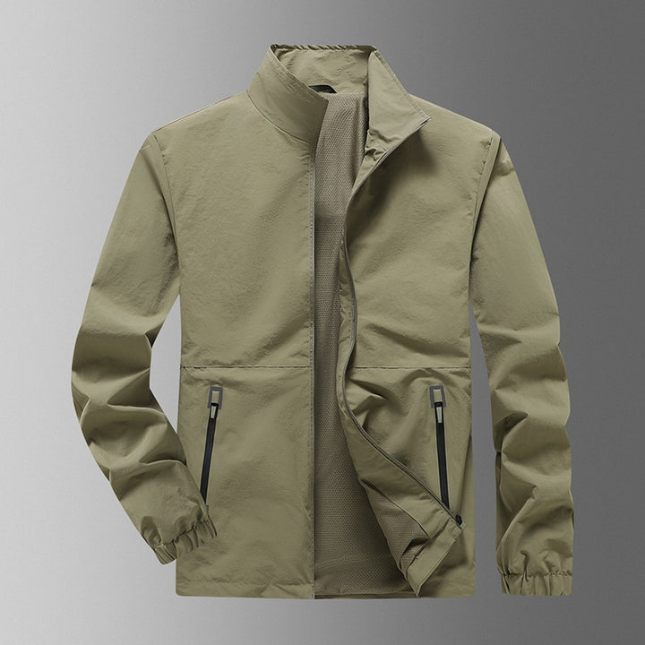 Men's Lightweight Wind Jacket with High Collar Mune Fashion