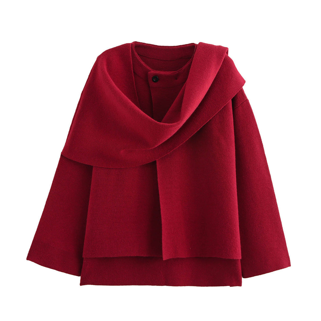 Mune | Women asymmetrical poncho-like jacket made of soft material