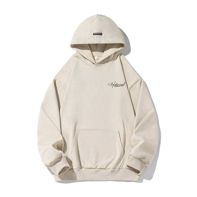 Unisex Comfort Hoodie with Extended Back, Raglan Sleeves and Script Embroidery Mune Fashion