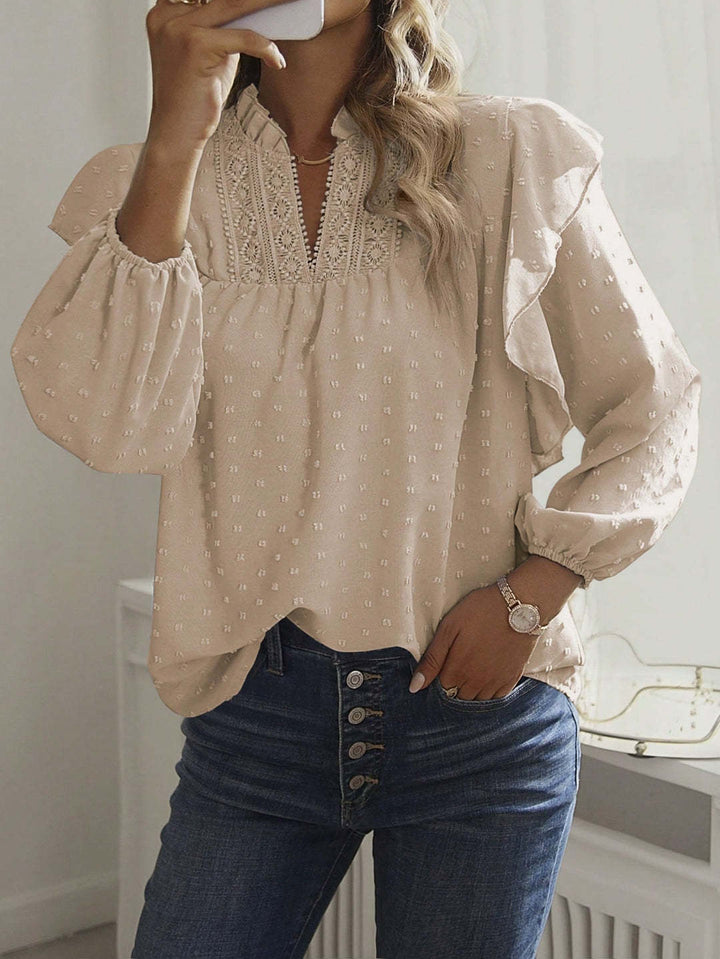 Women Playful Ruffle Blouse Mune Fashion