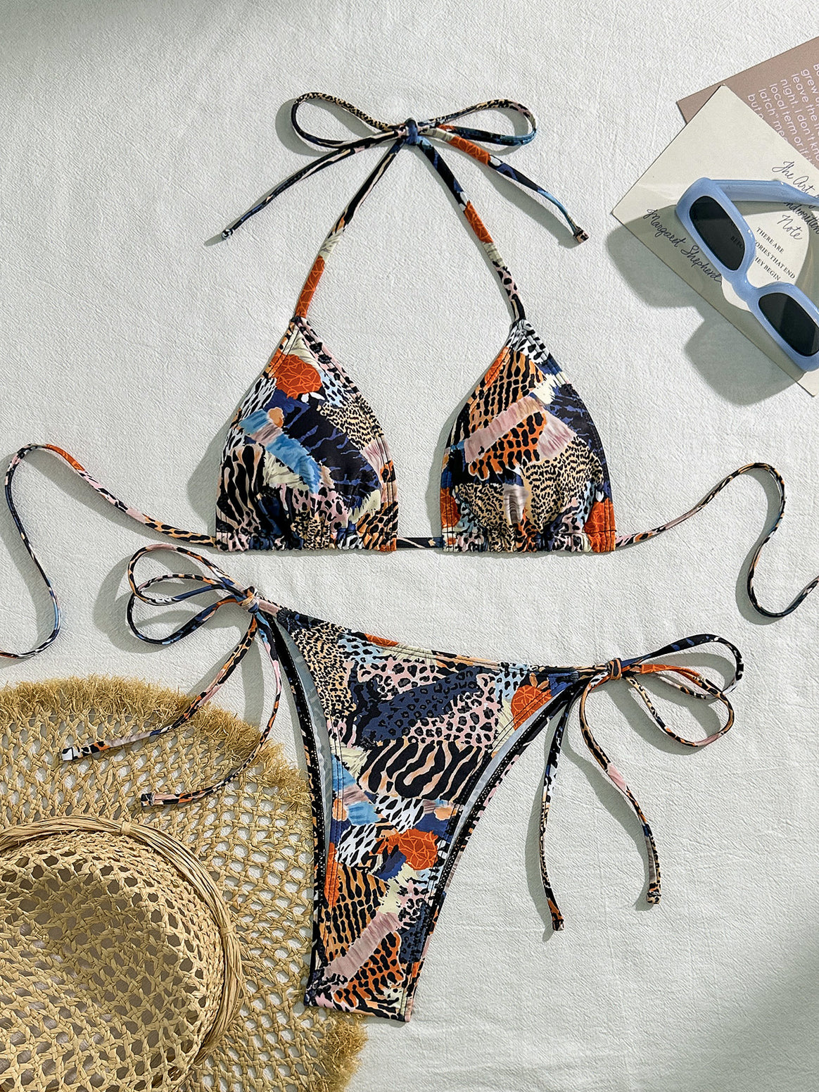 Women's Triangle Bikini with Fashionable Animal Print Mune Fashion