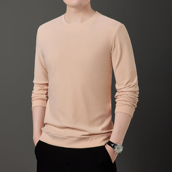 Men's Fine Crew Neck Sweater made of lightweight stretch knit with slim silhouette Mune Fashion
