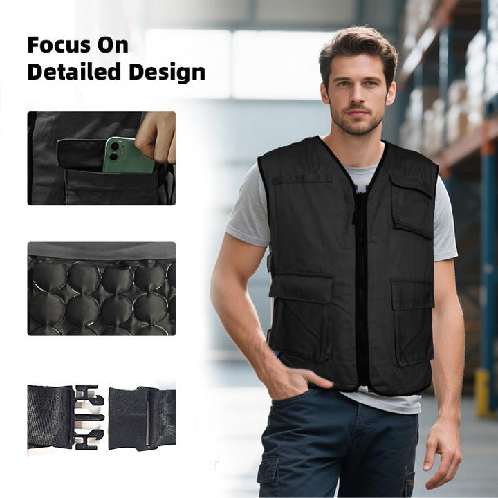 Unisex nan cooling gel vest with removable cooling pads and adjustable side buckles Mune Fashion