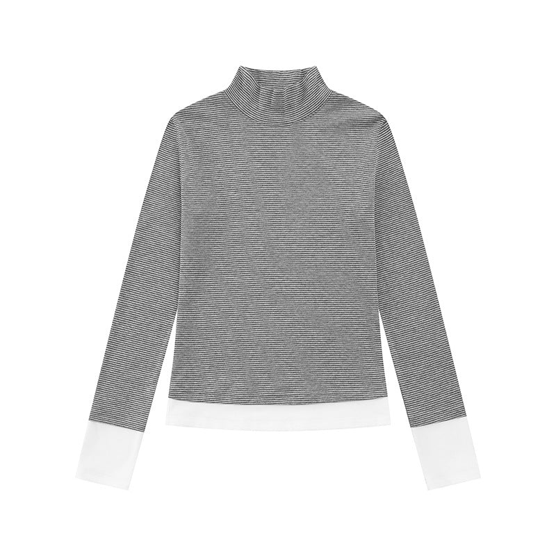 Women's turtleneck long-sleeve shirt with contrast finishes Mune Fashion
