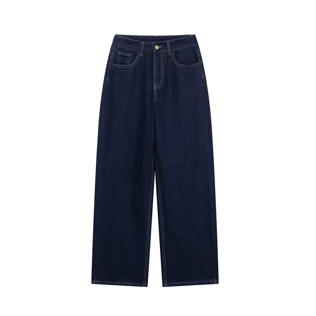 Women high-waisted, wide-leg jeans with straight leg and five-pocket details Mune Fashion