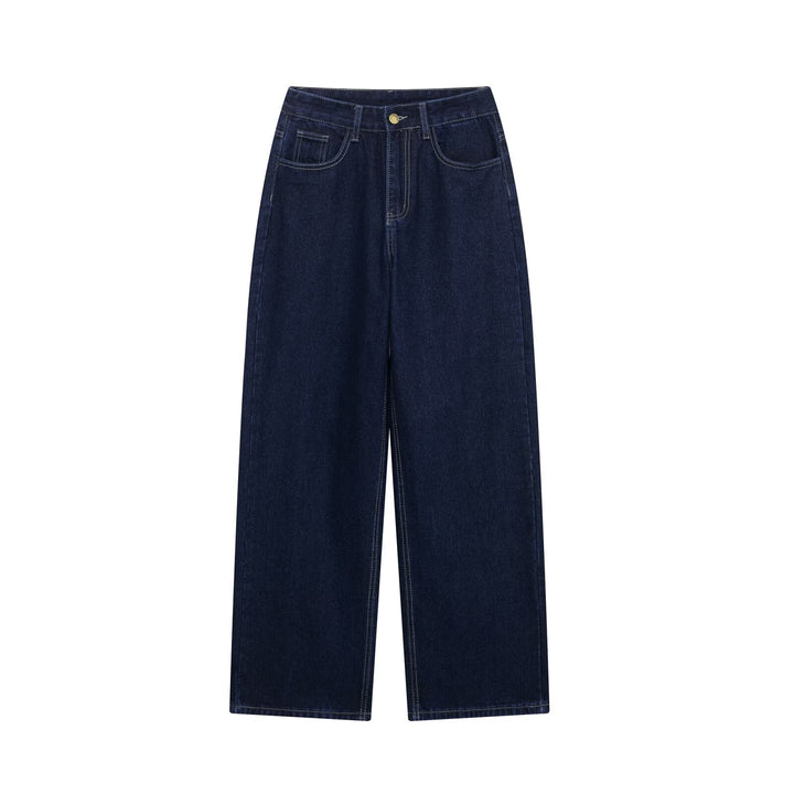 Women high-waisted, wide-leg jeans with straight leg and five-pocket details Mune Fashion
