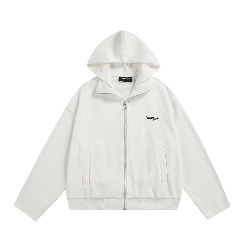 Unisex Oversize Hooded Jacket with Two-Way Zipper, Straight Hem, and Subtle Logo Emblem Mune Fashion