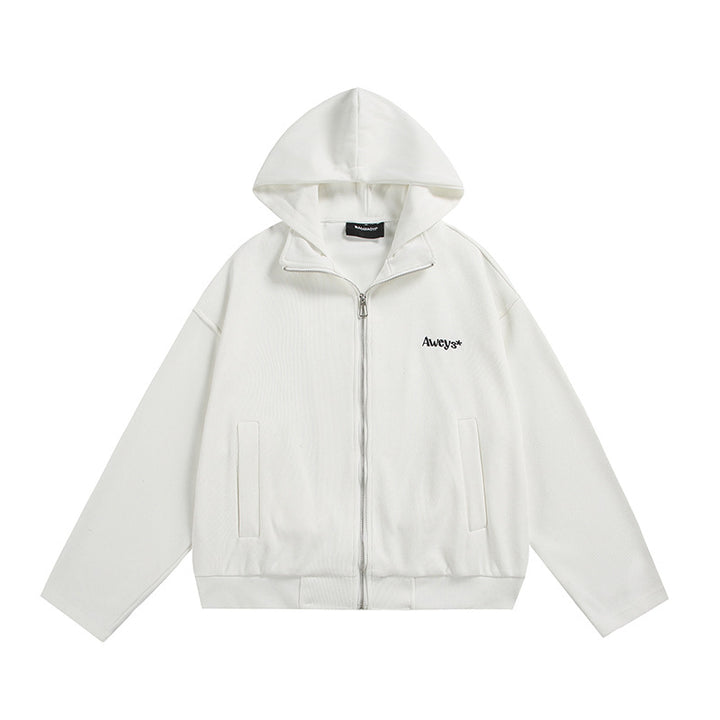 Unisex Oversize Hooded Jacket with Two-Way Zipper, Straight Hem, and Subtle Logo Emblem Mune Fashion