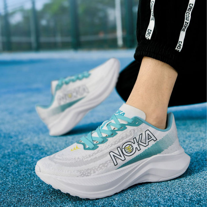Unisex lightweight road running sneakers with high dynamic rebound midsole and breathable knitted upper Mune Fashion