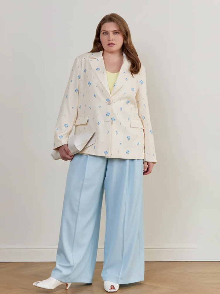 Women’s boxy cut blazer with floral all-over print and flap pockets Mune Fashion