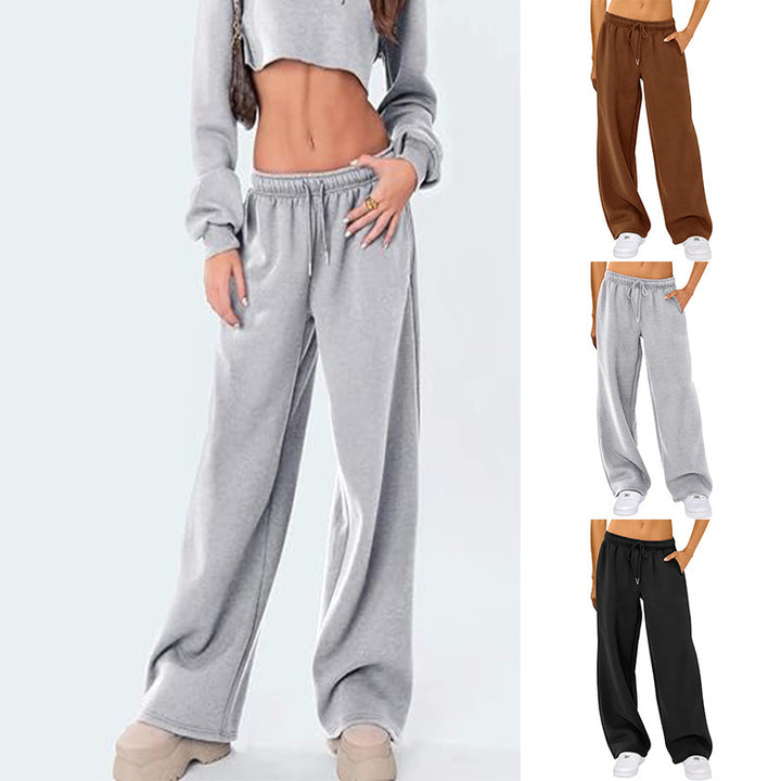 Ladies high-quality relaxed pants with a high waist, straight leg, and integrated side pockets Mune Fashion