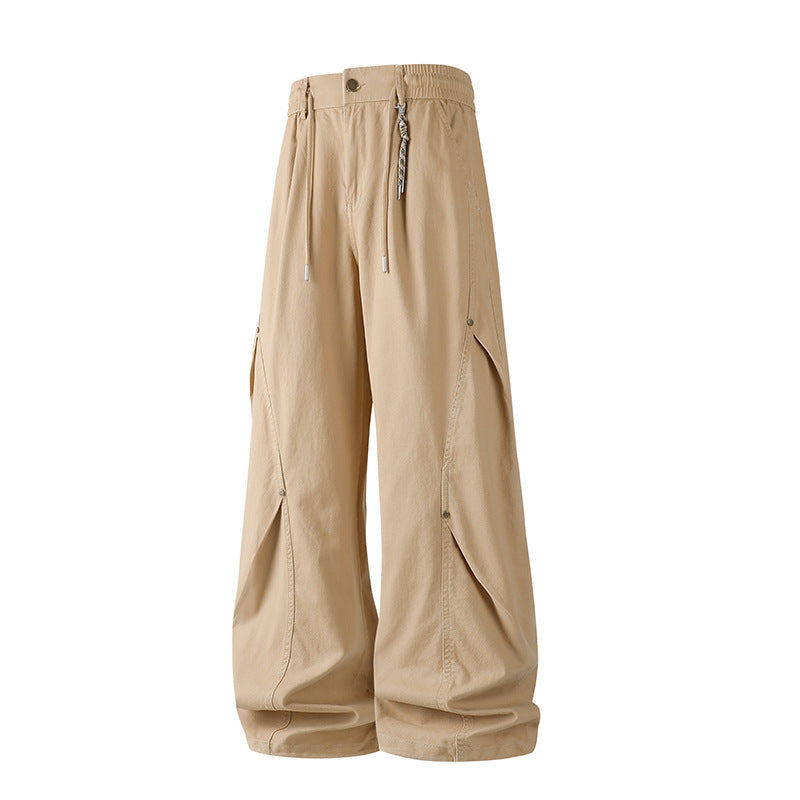 Damen Extraweite Tech‑Cargo‑Hose im Palazzoschnitt mit Elastikbund und Multifunktions‑Taschen Mune Fashion
