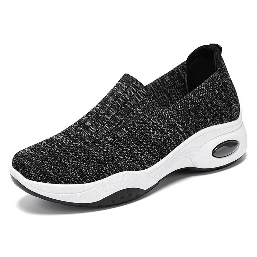 Women's seamless knit slippers with elevated plateau air cushioning and ergonomic heel support Mune Fashion