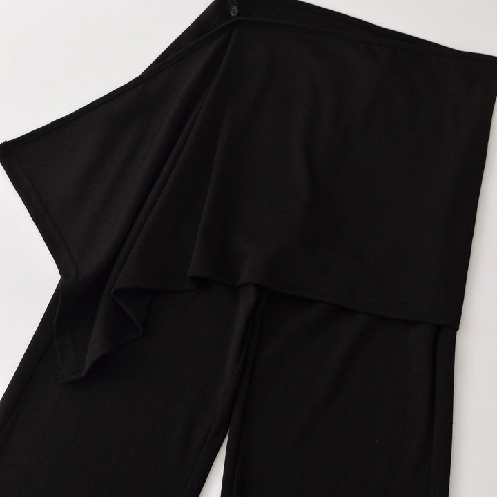 Ladies Palazzo Pants with Wrap Skirt Detail and Wide Leg Mune Fashion
