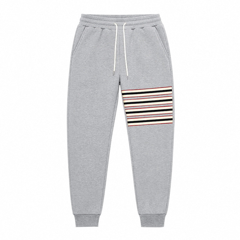 Men's Sporty Jogging Pants with Side Stripe Panel and Drawstring Mune Fashion