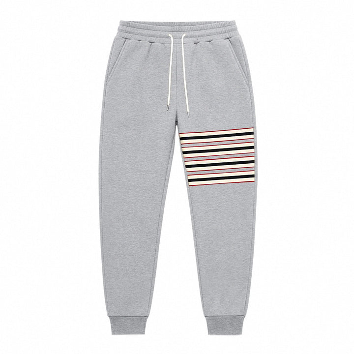 Men's Sporty Jogging Pants with Side Stripe Panel and Drawstring Mune Fashion