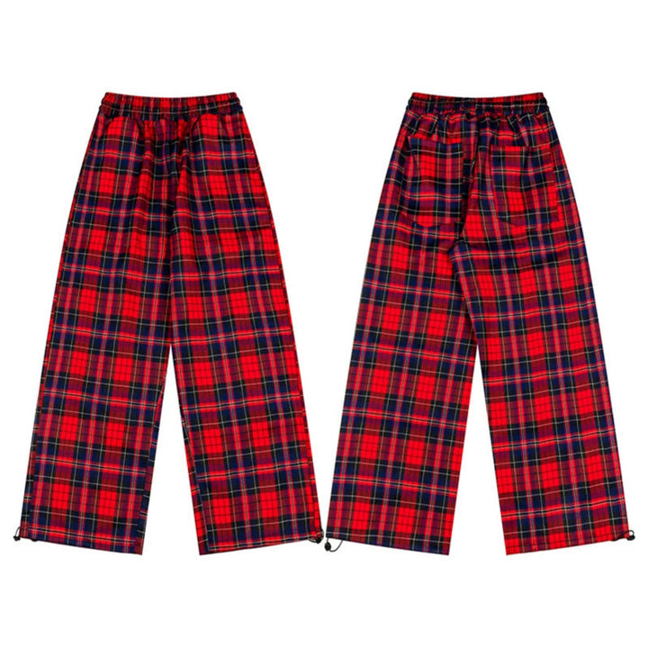 Ladies Checked Palazzo Loungewear Pants with High Comfort Waistband and Adjustable Hem Mune Fashion