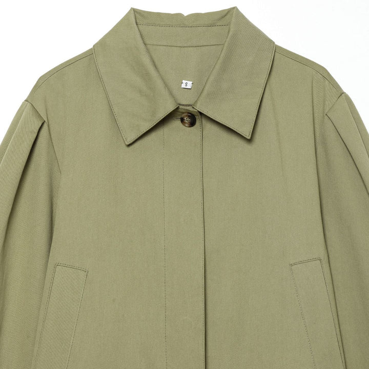 Women's Cropped Boxy Utility Jacket with Pleats and Flap Pockets Mune Fashion