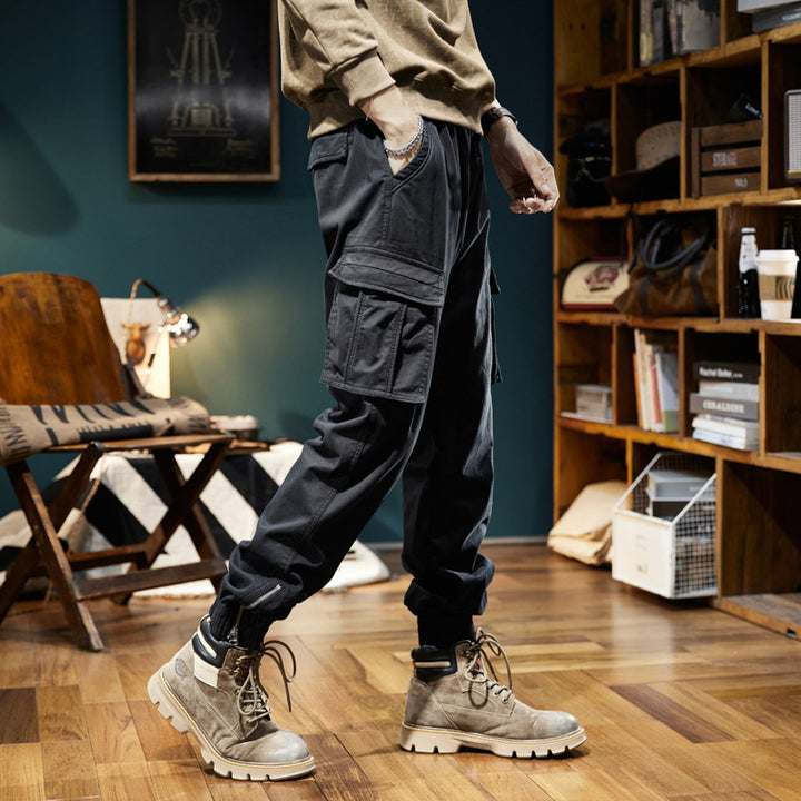 Herren Cargo-Joggerhose mit elastischem Bund, mehreren Utility-Taschen und gerippten Abschlüssen Mune Fashion