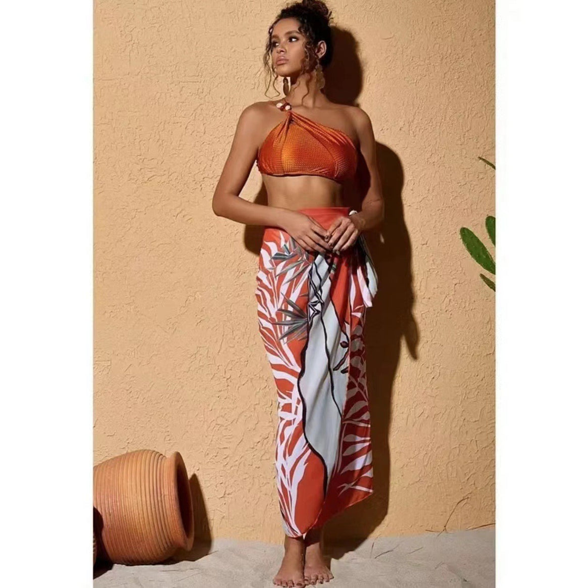 Women's bikini set with decorative wrap skirt Mune Fashion