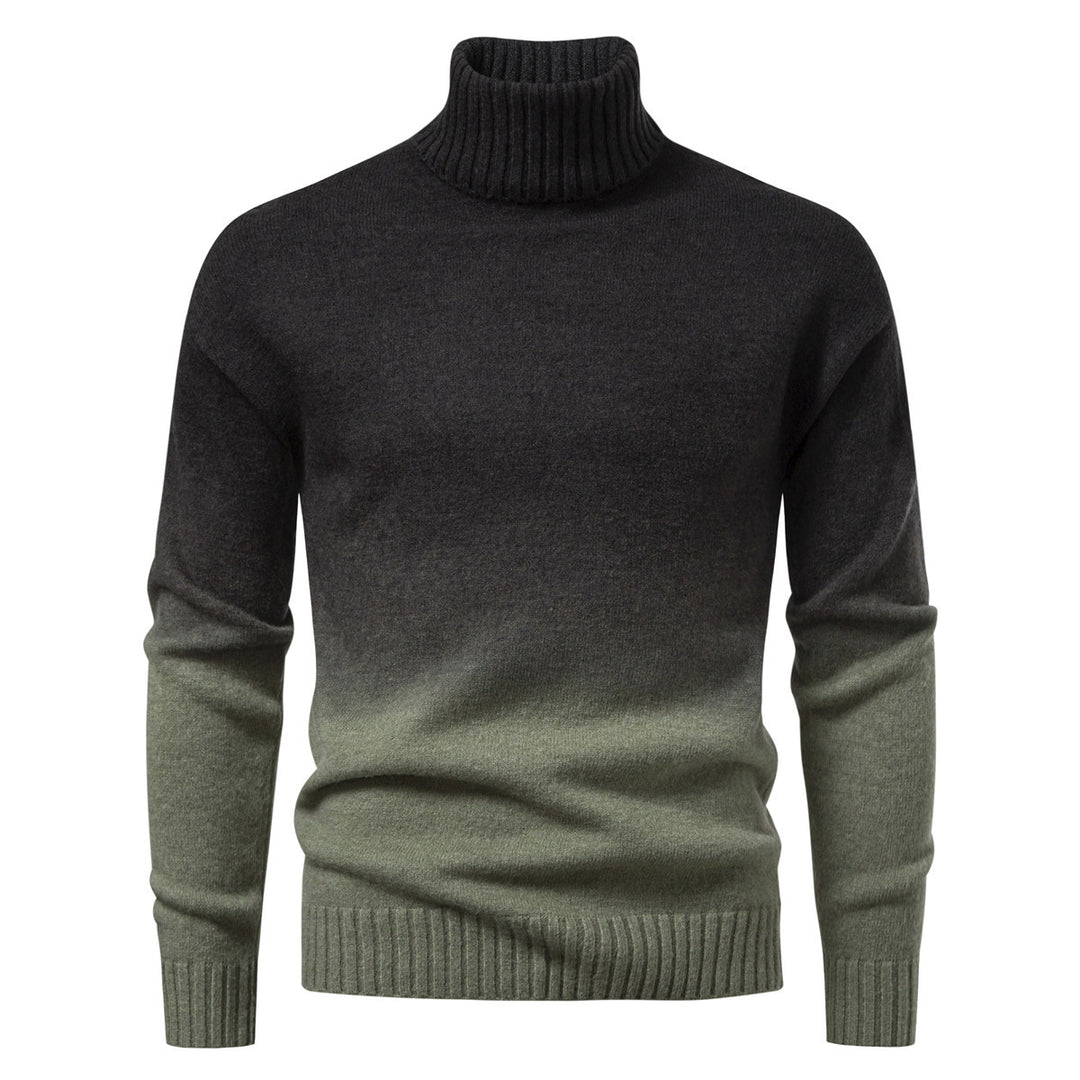 Men's Turtle Neck Sweater with Gentle Gradient and Fine Knit Quality Mune Fashion