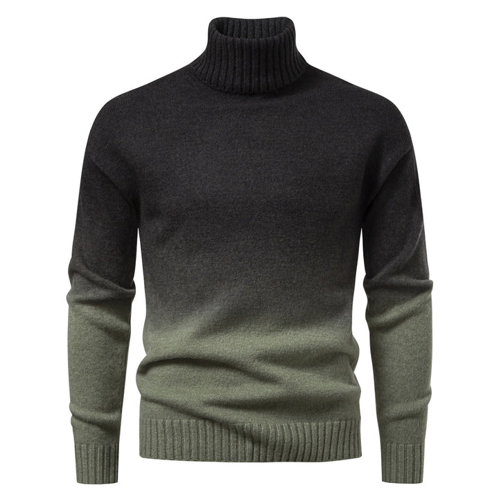 Men's Turtle Neck Sweater with Gentle Gradient and Fine Knit Quality Mune Fashion