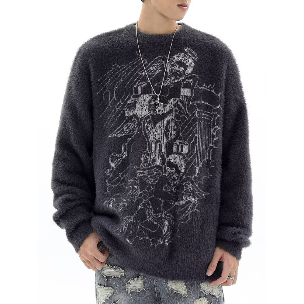 Men's chunky knit sweater with creative design Mune Fashion
