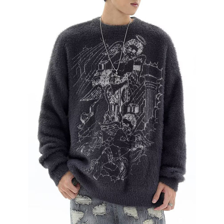 Men's chunky knit sweater with creative design Mune Fashion