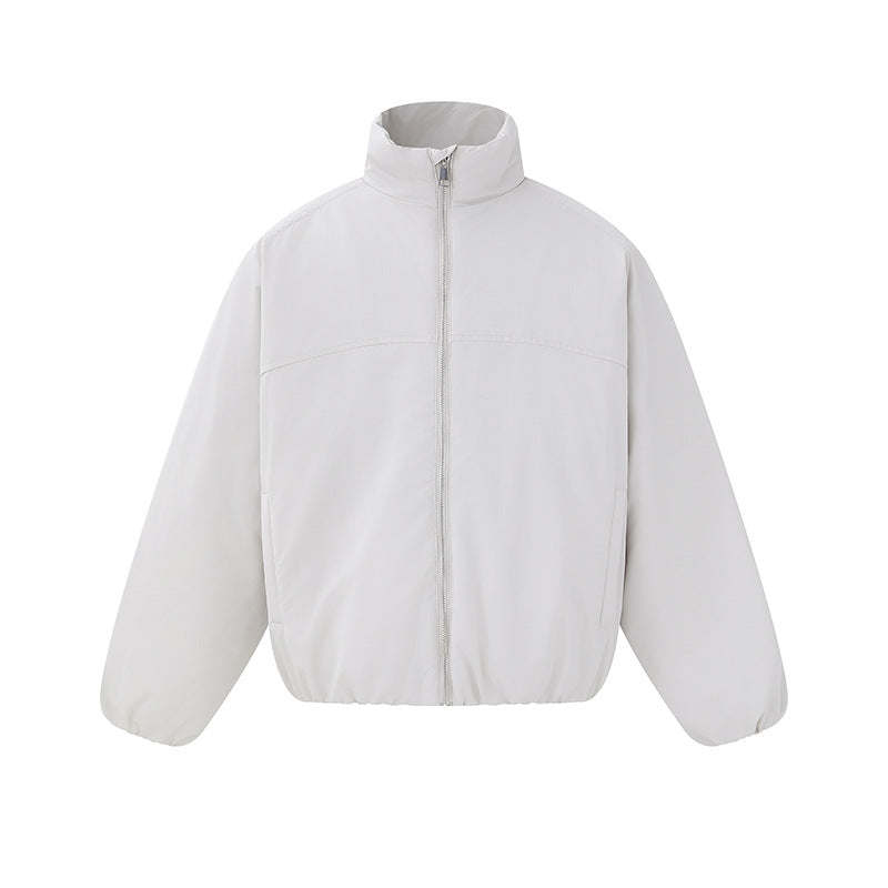 Unisex Lightweight Boxy Puffer Jacket with High Stand-Up Collar and Elastic Hem Mune Fashion