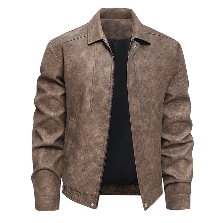 Men's Stylish Leather Jacket in Vintage Style Mune Fashion