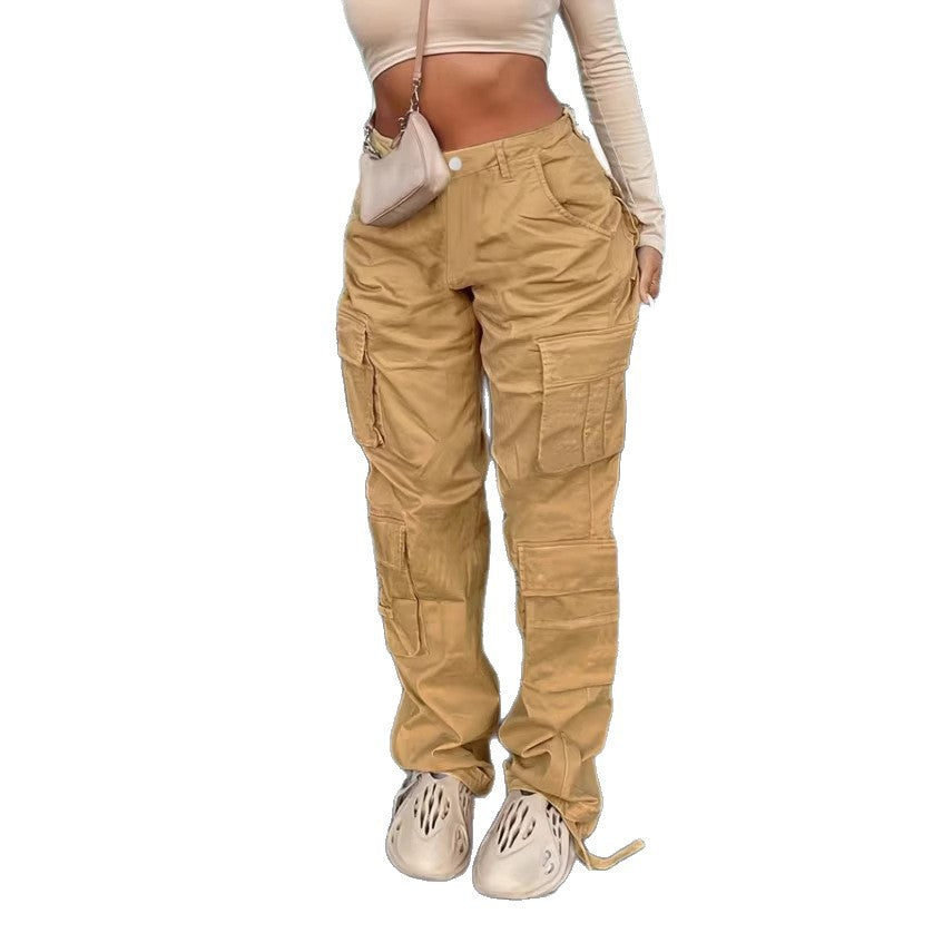 Women Cargo Pants in Relaxed Wide-Leg with Multiple Pockets and Reinforced Seams Mune Fashion