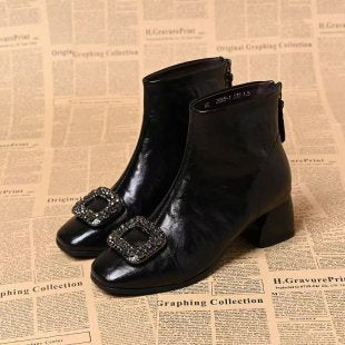 Women Elegant Ankle Boots with Glitter Applications Mune Fashion