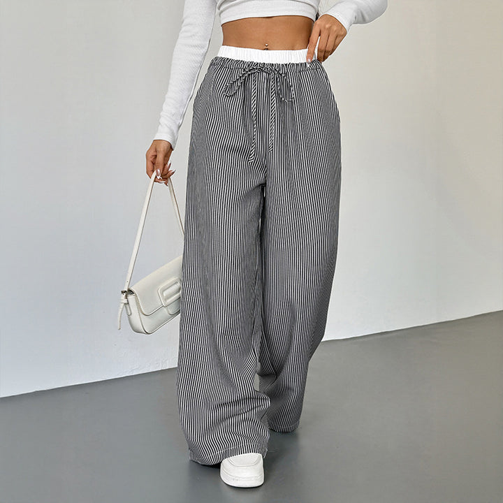 Women Casual and Elegant Striped Pants Mune Fashion