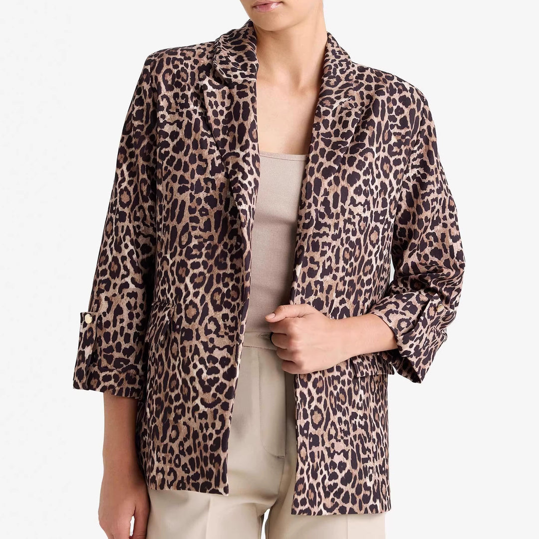 Women's Stylish Leopard Print Blazer