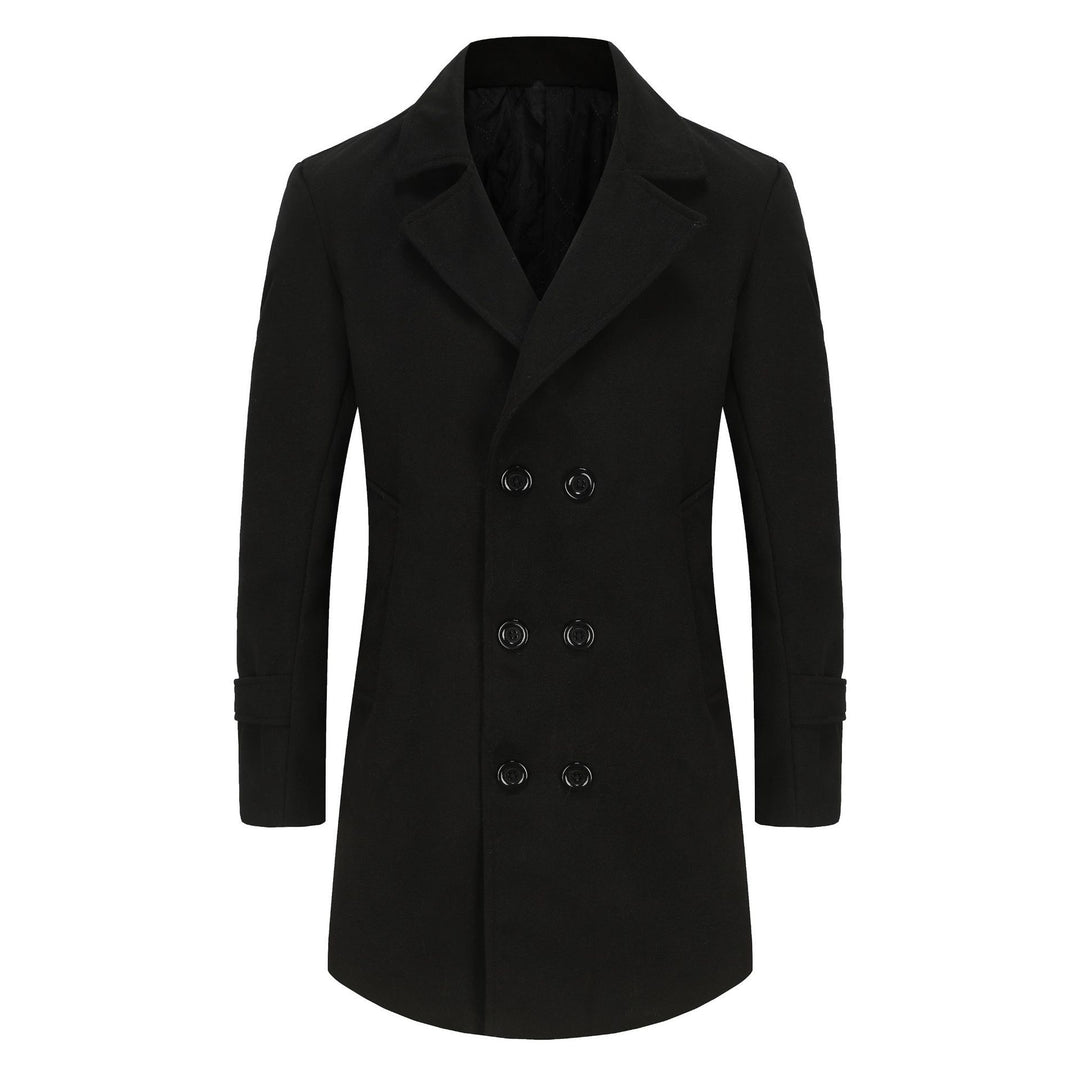 Men's Elegant Double-Breasted Coat with Tailored Fit and Quilted Lining Mune Fashion