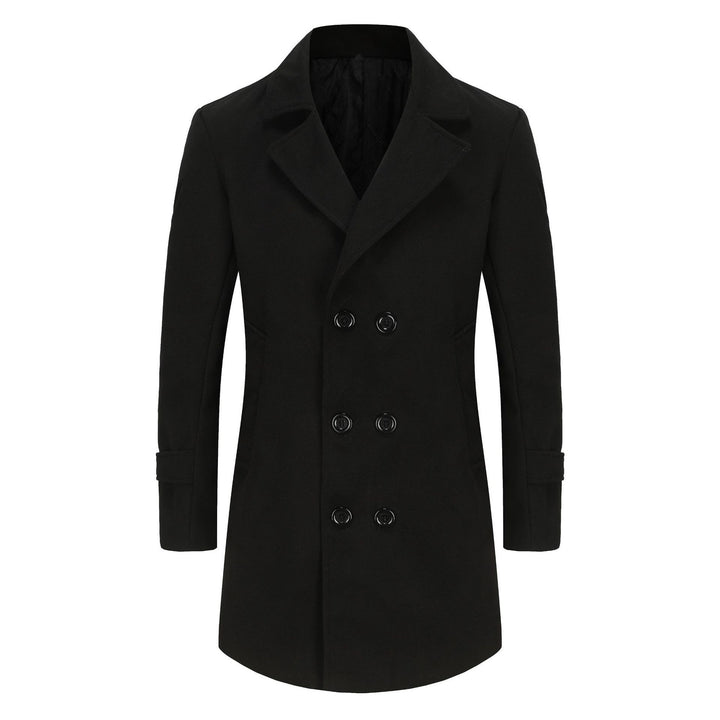 Men's Elegant Double-Breasted Coat with Tailored Fit and Quilted Lining Mune Fashion
