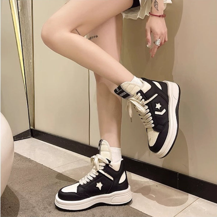 Damen Chunky High-Top Plateausneaker mit gepolstertem Schaft und ergonomischer Komfortsohle Mune Fashion
