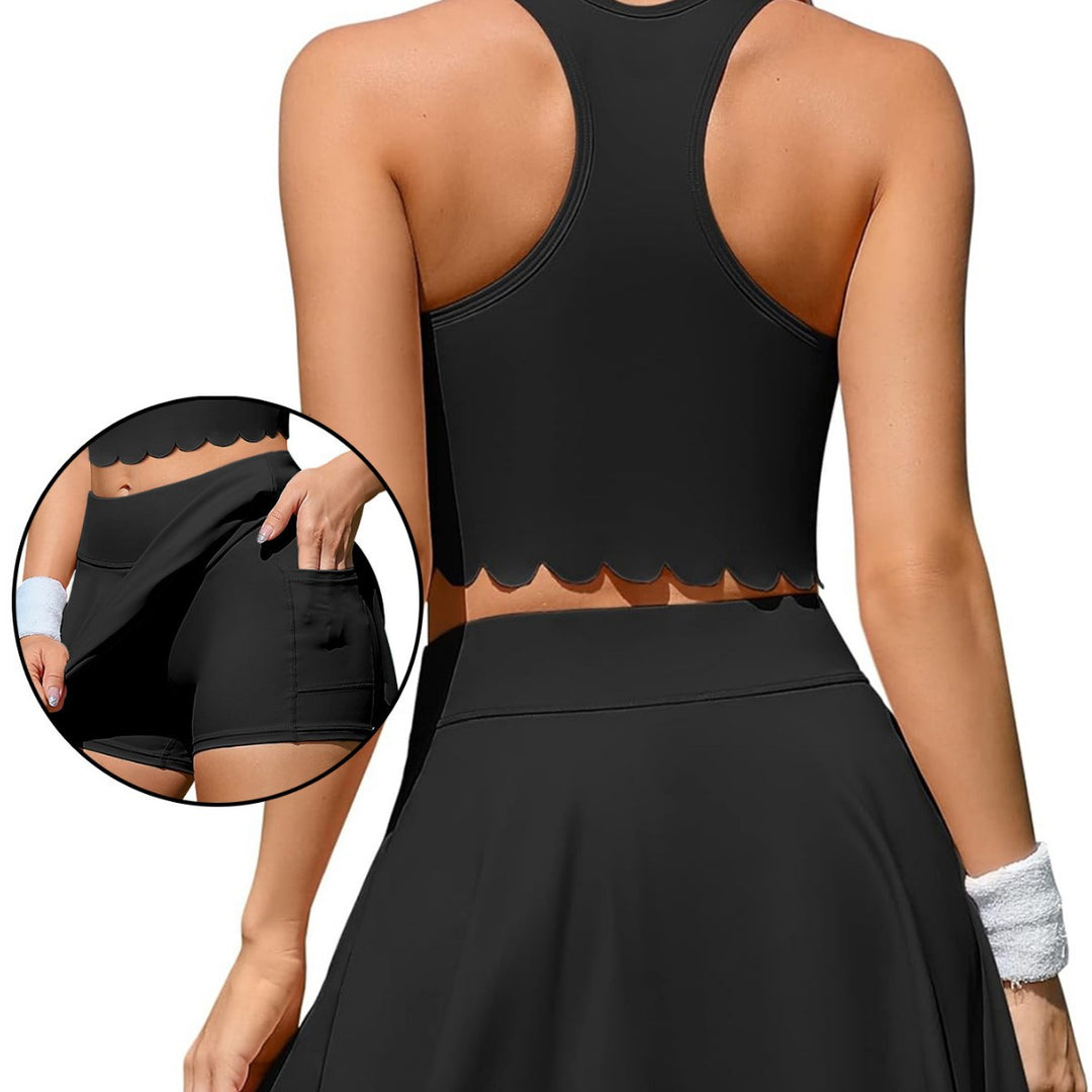 Women's Sporty Tennis Set with Fashionable Hem Mune Fashion