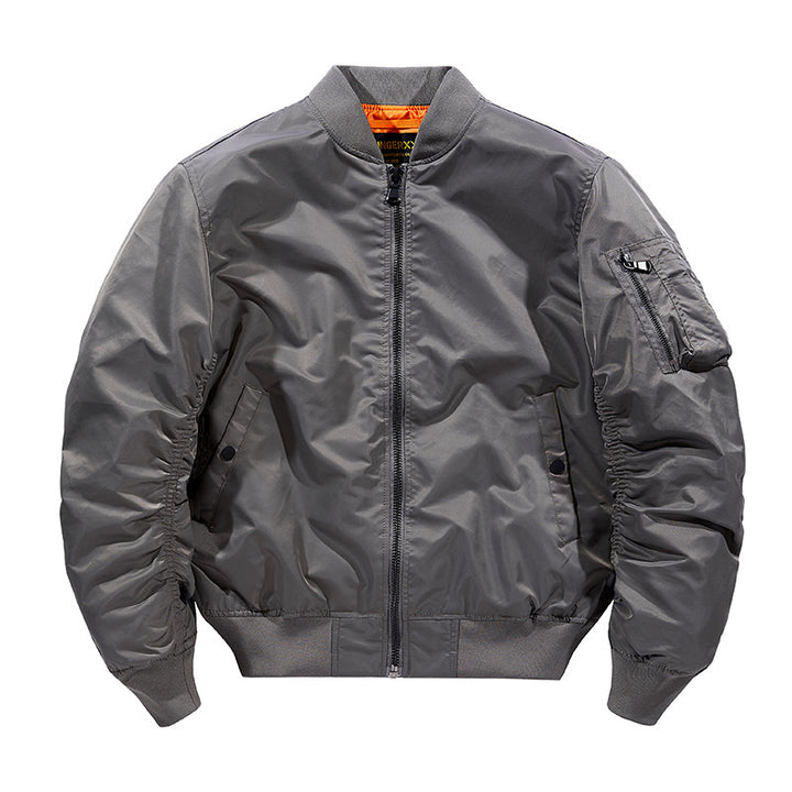 Men's flight bomber jacket made of technical nylon with ribbed cuffs and arm pocket Mune Fashion