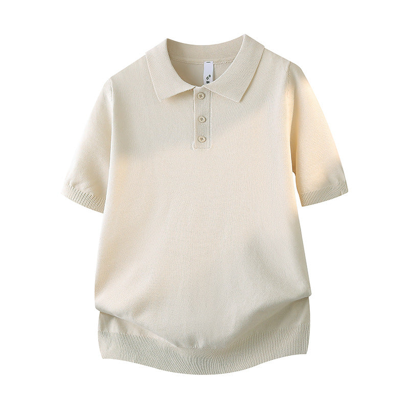 Ladies Short Sleeve Polo Shirt with Fine Structure Mune Fashion