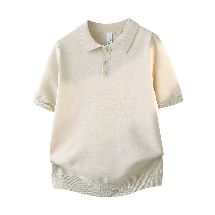 Ladies Short Sleeve Polo Shirt with Fine Structure Mune Fashion