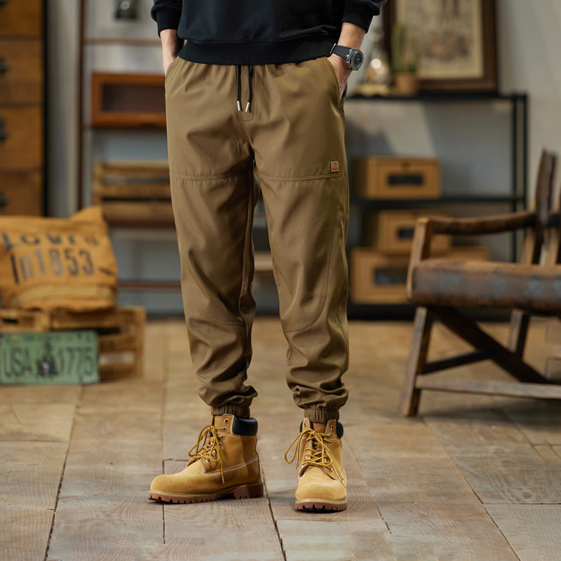 Men's Cargo Jogger Pants with Drawstring, Reinforced Knee Inserts and Elastic Cuffs Mune Fashion