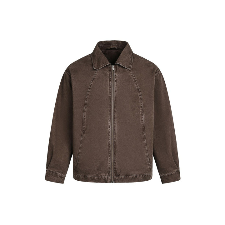 Men's Boxy Denim Jacket in Vintage Wash with Raglan Seams Mune Fashion