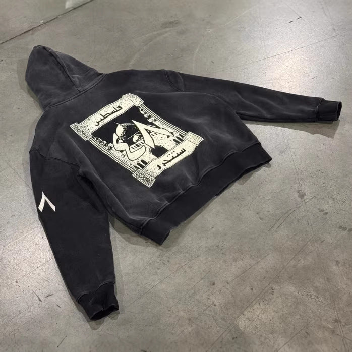 Unisex nan Oversize Hoodie Set in Vintage Look with zipper, expressive embroidery and wide sweatpants Mune Fashion