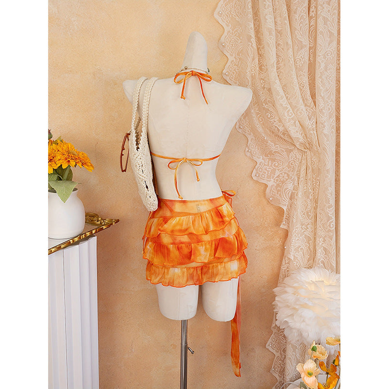 Ladies two-piece swimsuit with stylish ruffle design Mune Fashion