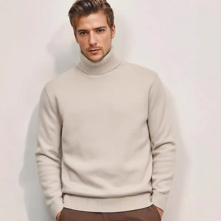 Men's fine knit turtleneck sweater with a slim silhouette and ribbed cuffs Mune Fashion