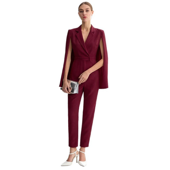 Women Elegant Jumpsuit with Cape Detail Mune Fashion