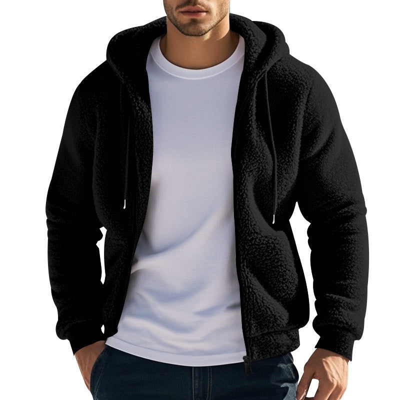 Men's Teddy Fleece Hooded Jacket with Full Zip and Kangaroo Pockets Mune Fashion
