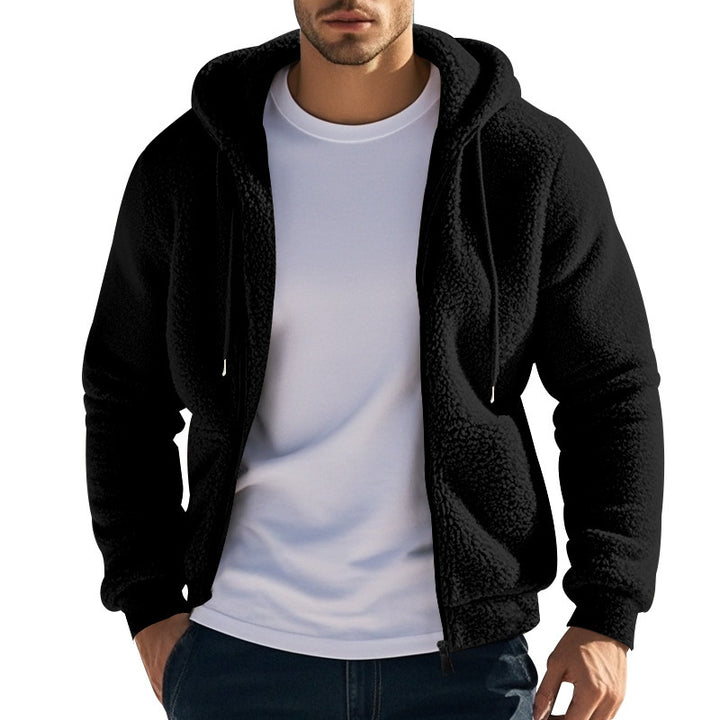 Men's Teddy Fleece Hooded Jacket with Full Zip and Kangaroo Pockets Mune Fashion
