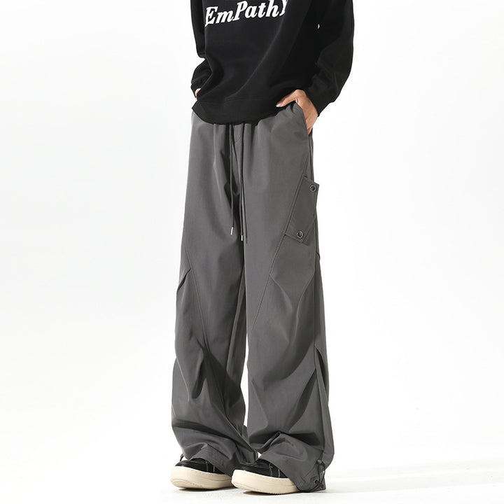 Women's Fashion Cargo Pants with Loose Fit and Elastic Waistband Mune Fashion